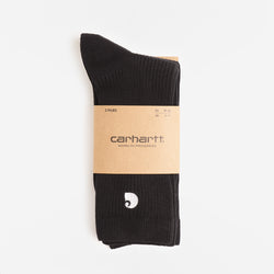 thumbnail Carhartt WIP Madison 2 Pack Socks, Black White + Black White, Detail Shot 2