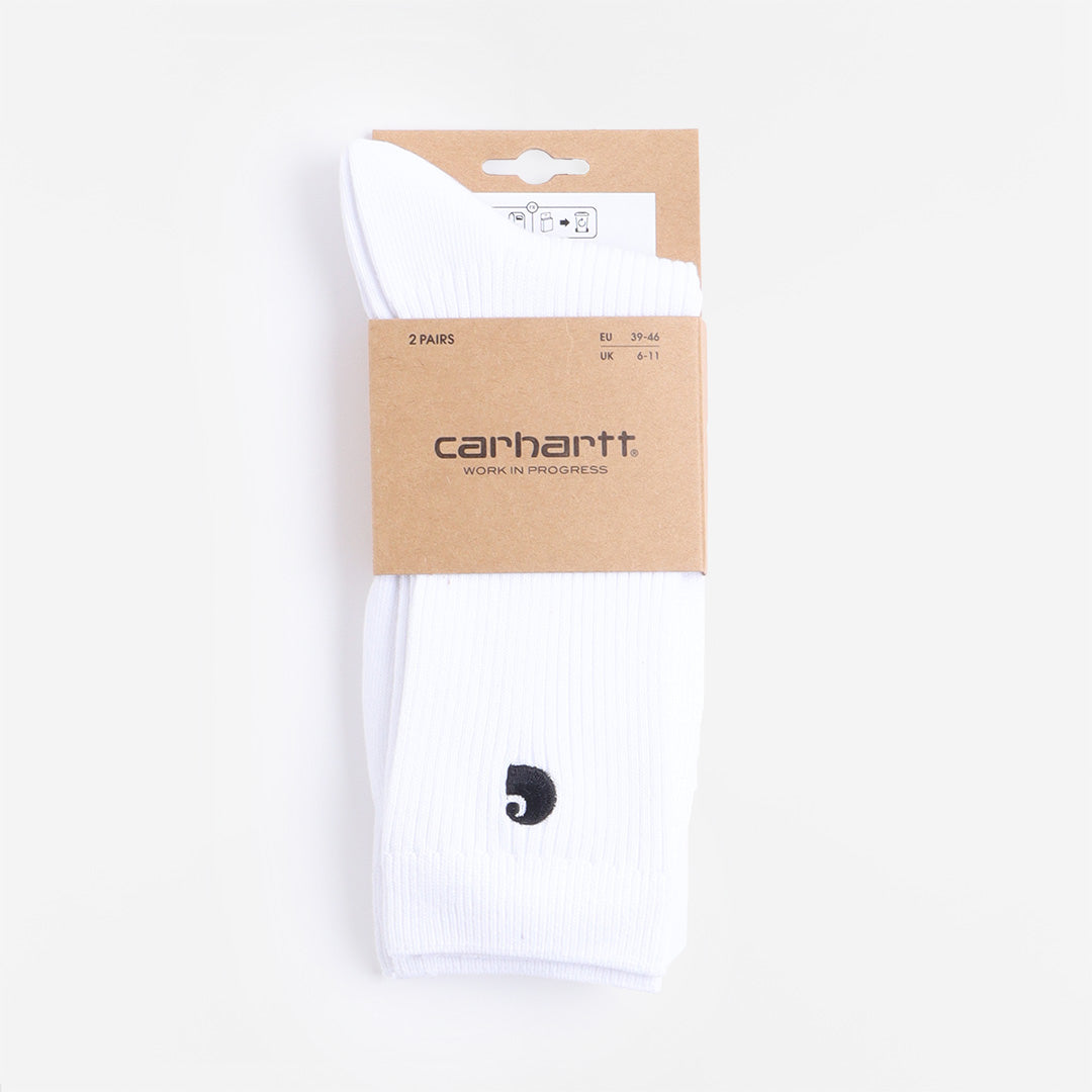 main Carhartt WIP Madison 2-Pack Socks, White Black, Detail Shot 2