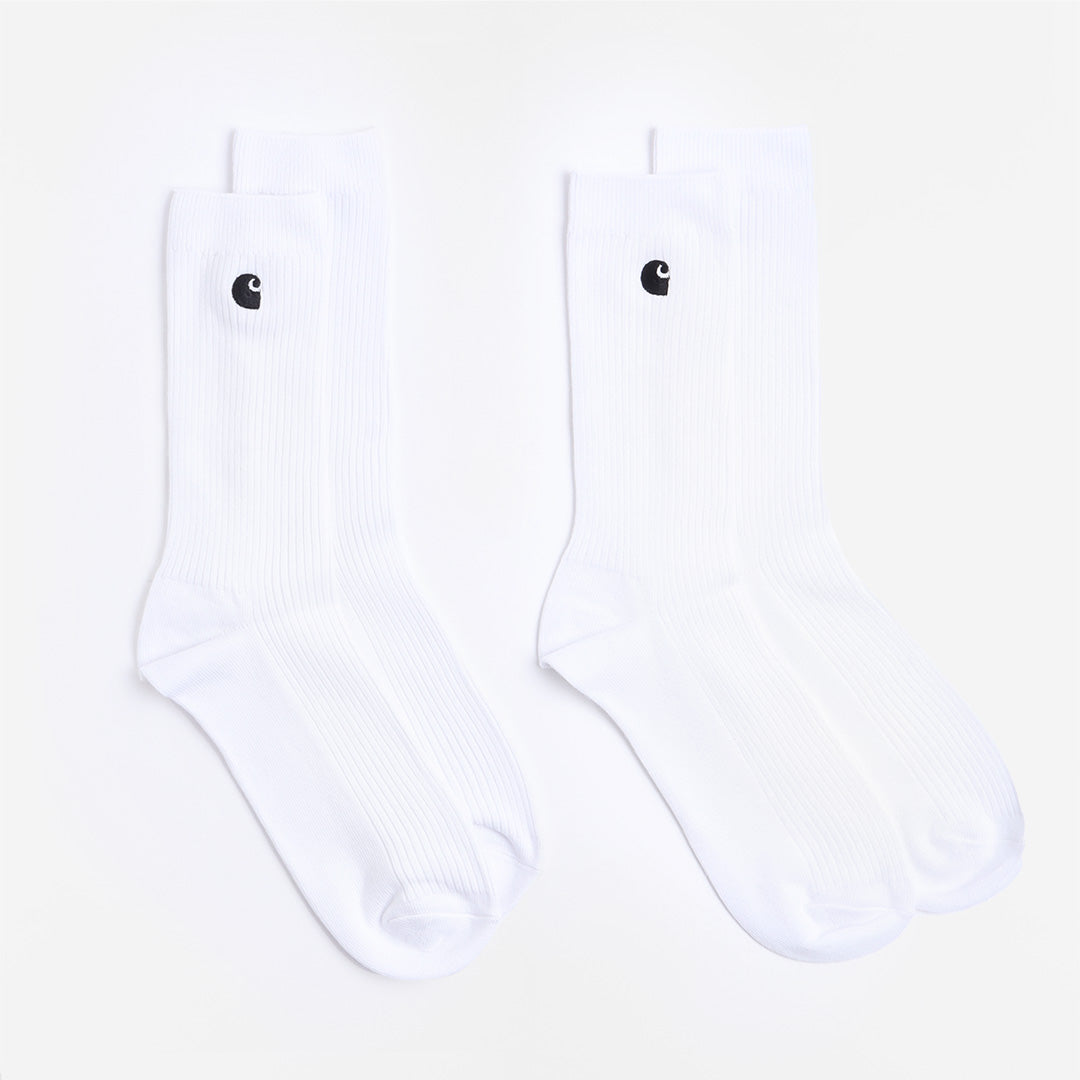 main Carhartt WIP Madison 2-Pack Socks, White Black, Detail Shot 1