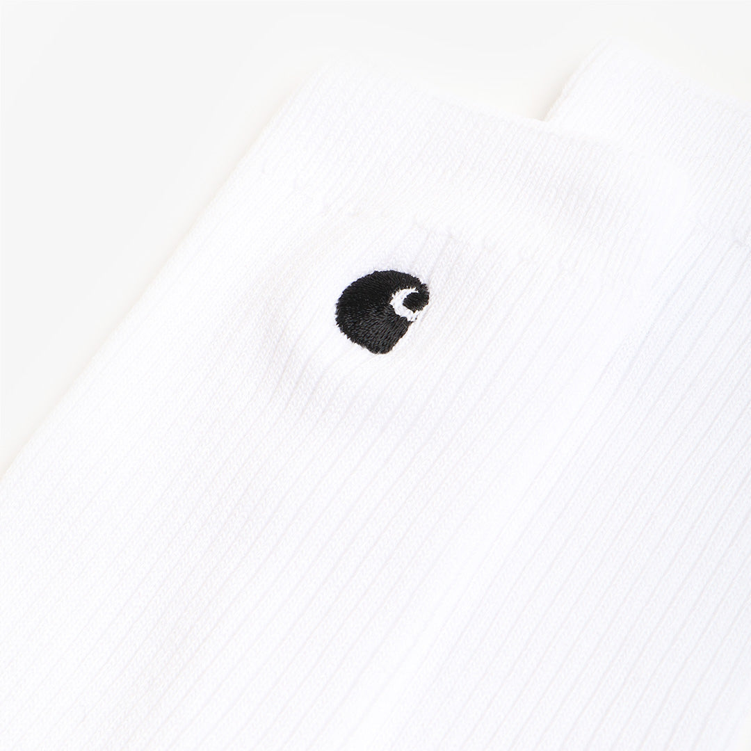 main Carhartt WIP Madison 2-Pack Socks, White Black, Detail Shot 3