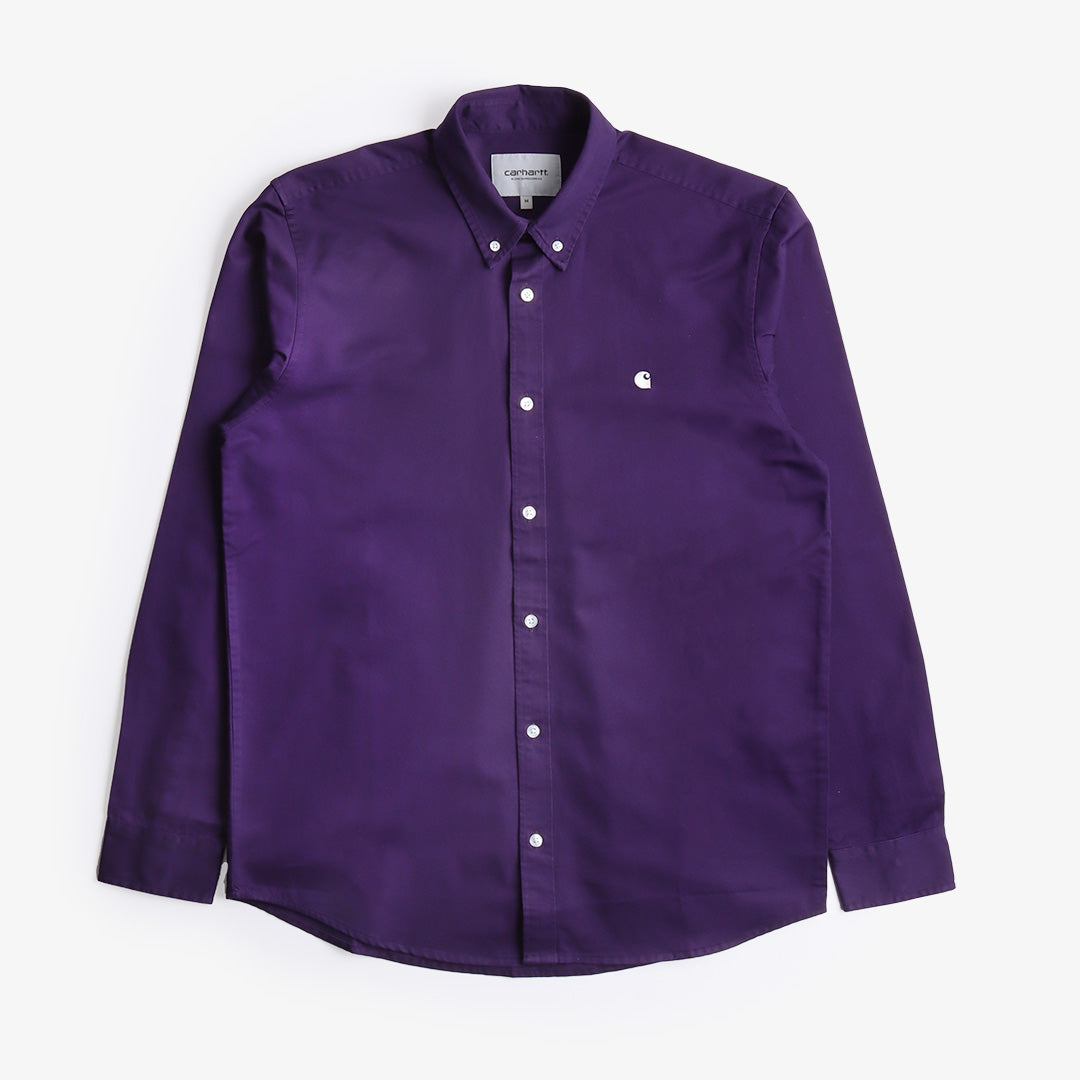 main Carhartt WIP Madison Shirt, Cassis Wax, Detail Shot 1