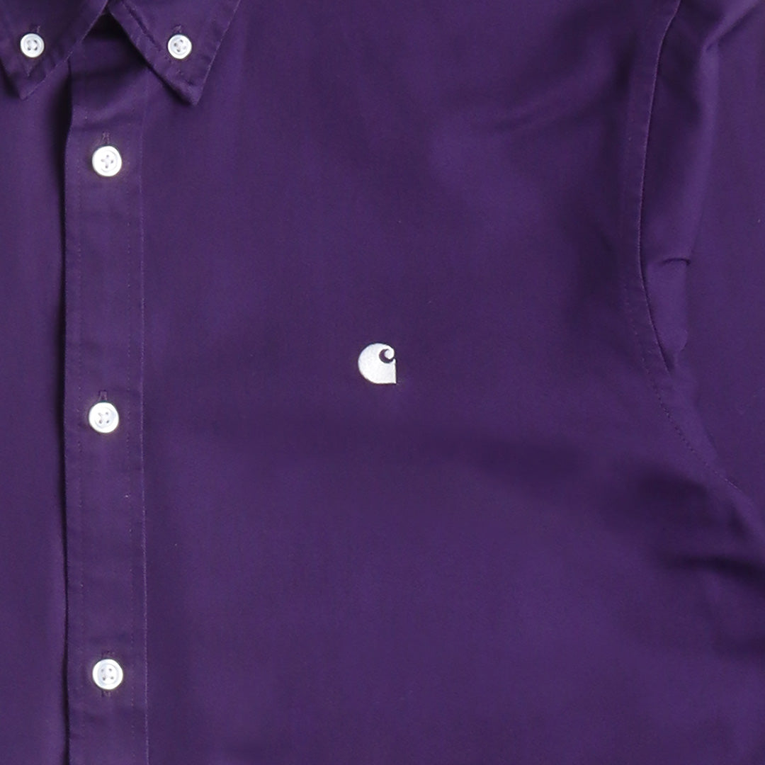 main Carhartt WIP Madison Shirt, Cassis Wax, Detail Shot 2