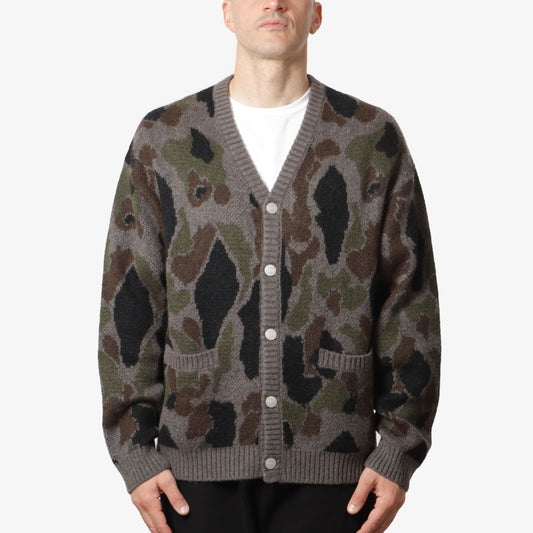 Carhartt WIP Merton Cardigan, Camo Duck Jacquard Grey, Detail Shot 1