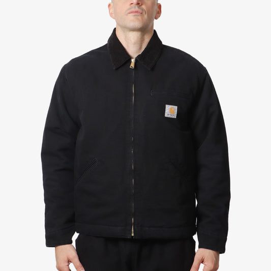 Carhartt WIP OG Detroit Jacket (Winter), Black Black (Aged Canvas), Detail Shot 1