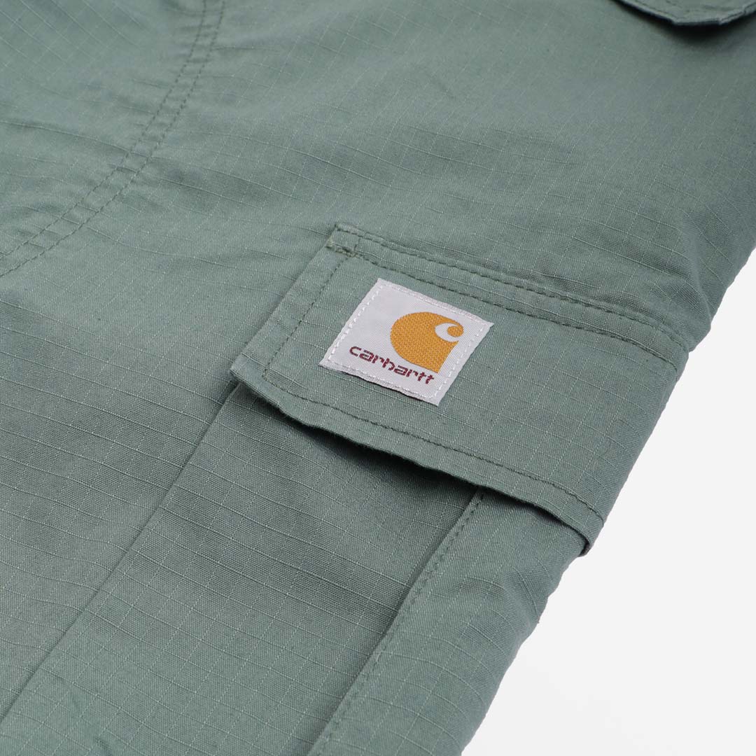 main Carhartt WIP Regular Cargo Shorts, Duck Green (Rinsed), Detail Shot 4