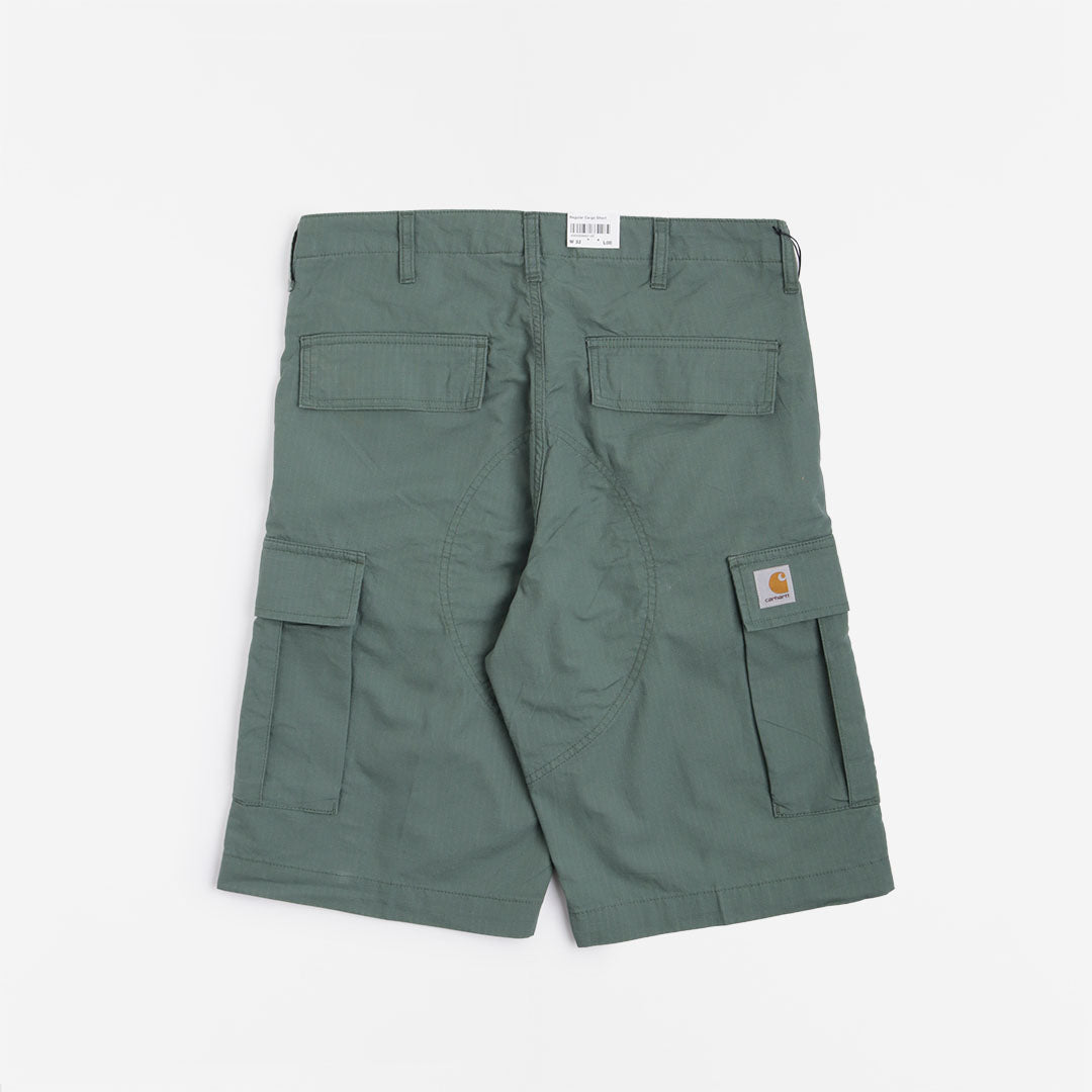 main Carhartt WIP Regular Cargo Shorts, Duck Green (Rinsed), Detail Shot 5