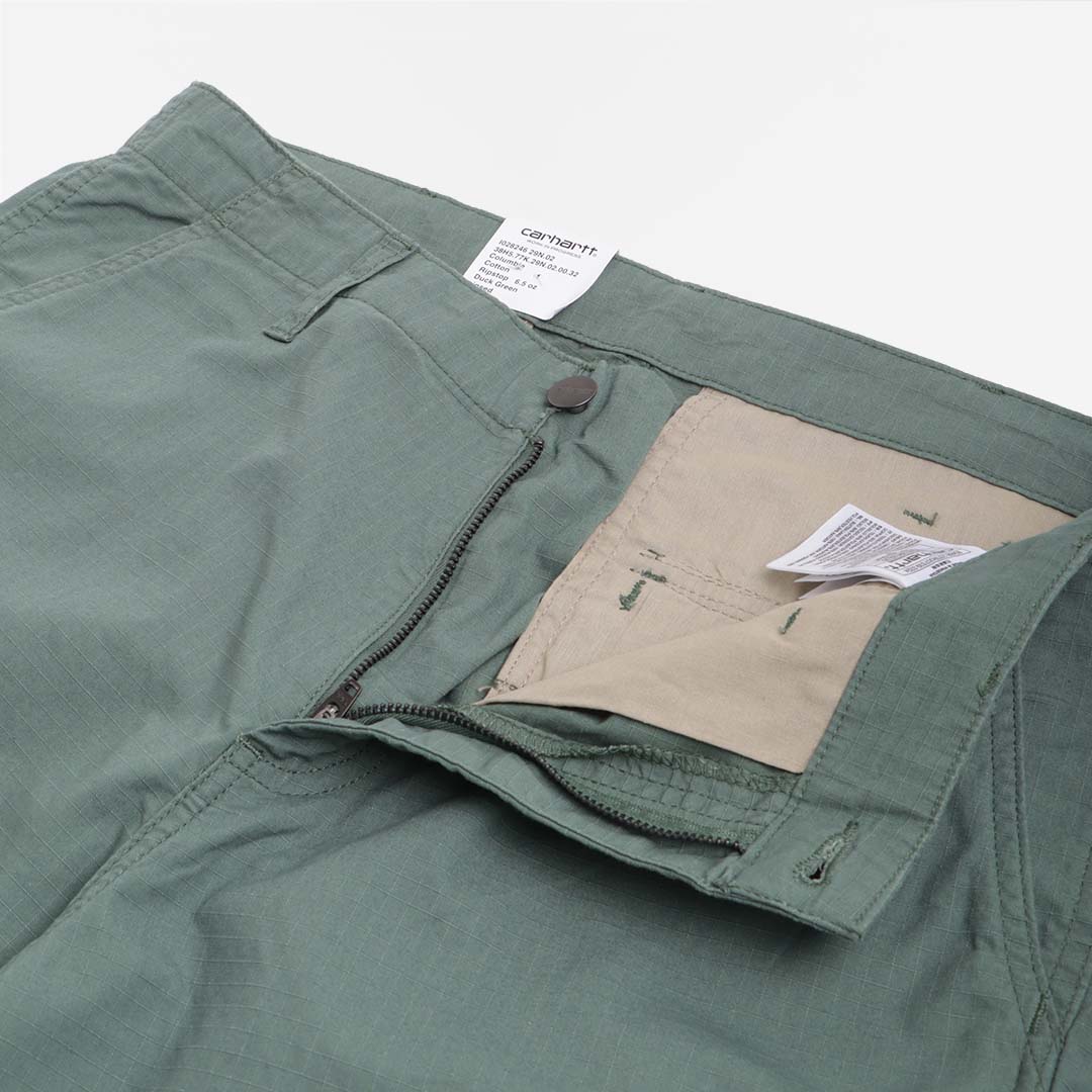 main Carhartt WIP Regular Cargo Shorts, Duck Green (Rinsed), Detail Shot 3