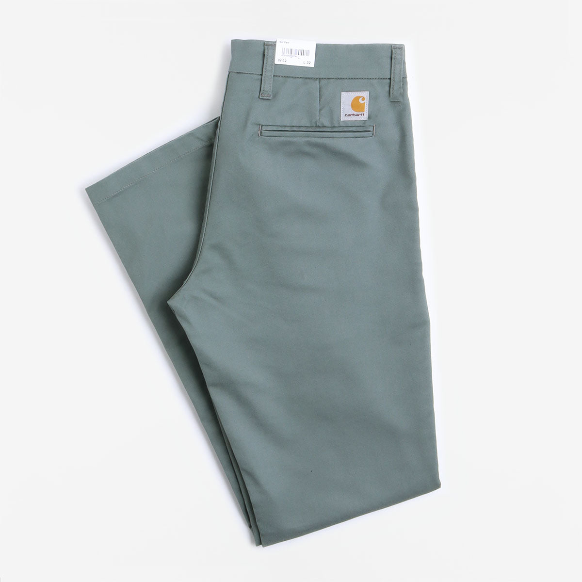 main Carhartt WIP Sid Pant, Smoke Green (Rinsed), Detail Shot 1