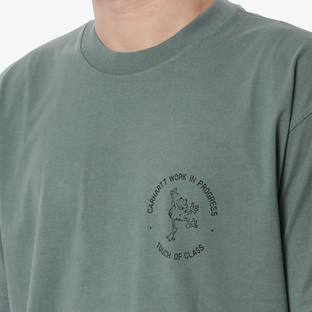 Carhartt WIP Stamp T-Shirt, Duck Green/Black (Stone Washed), Detail Shot 3