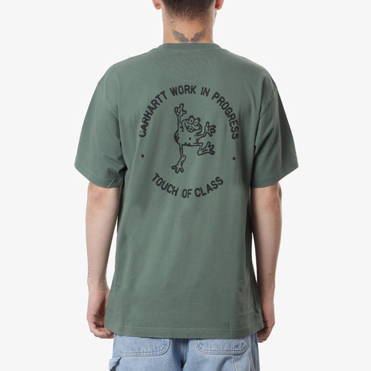 Carhartt WIP Stamp T-Shirt, Duck Green/Black (Stone Washed), Detail Shot 1