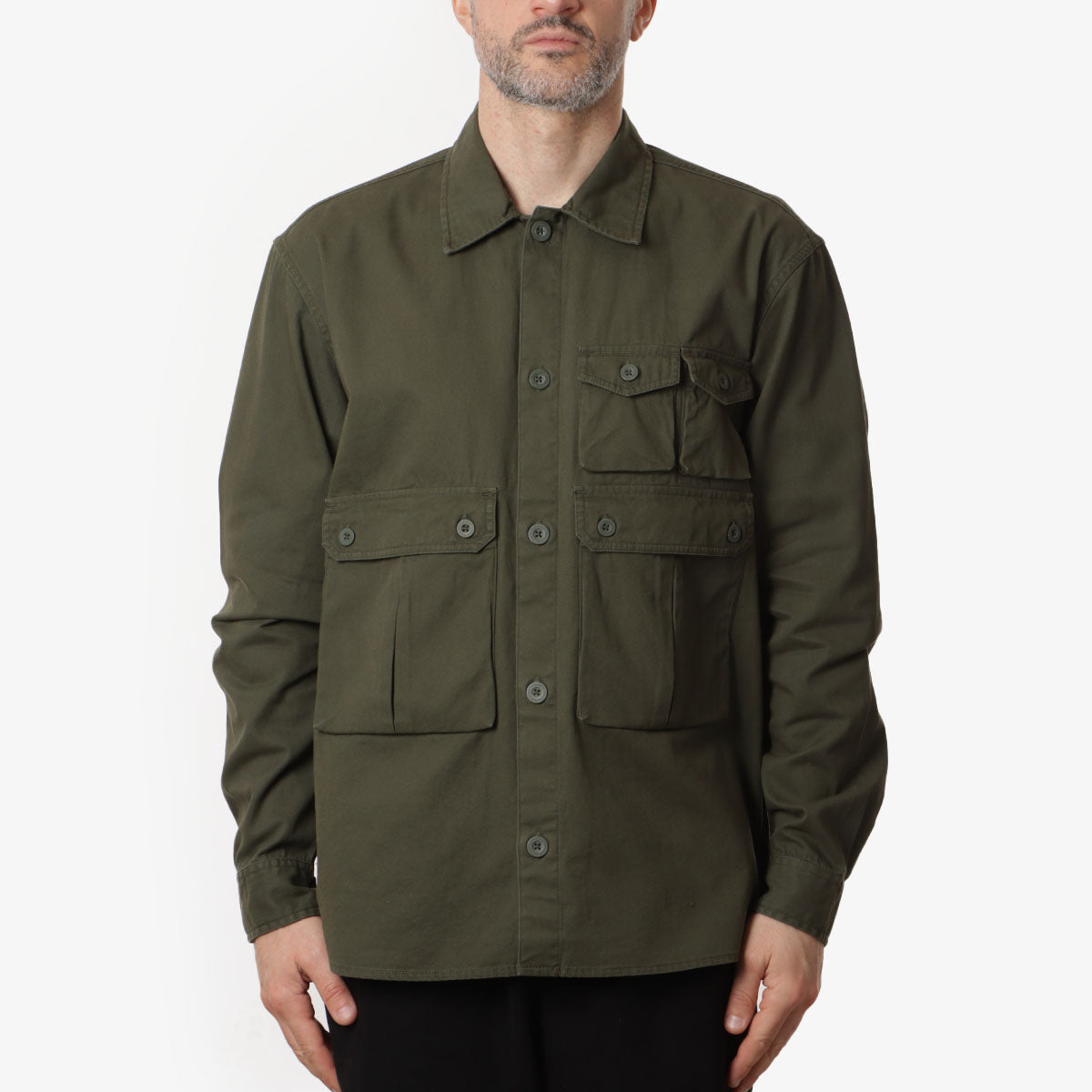 main Carhartt WIP Tracker Shirt, Office Green, Detail Shot 1