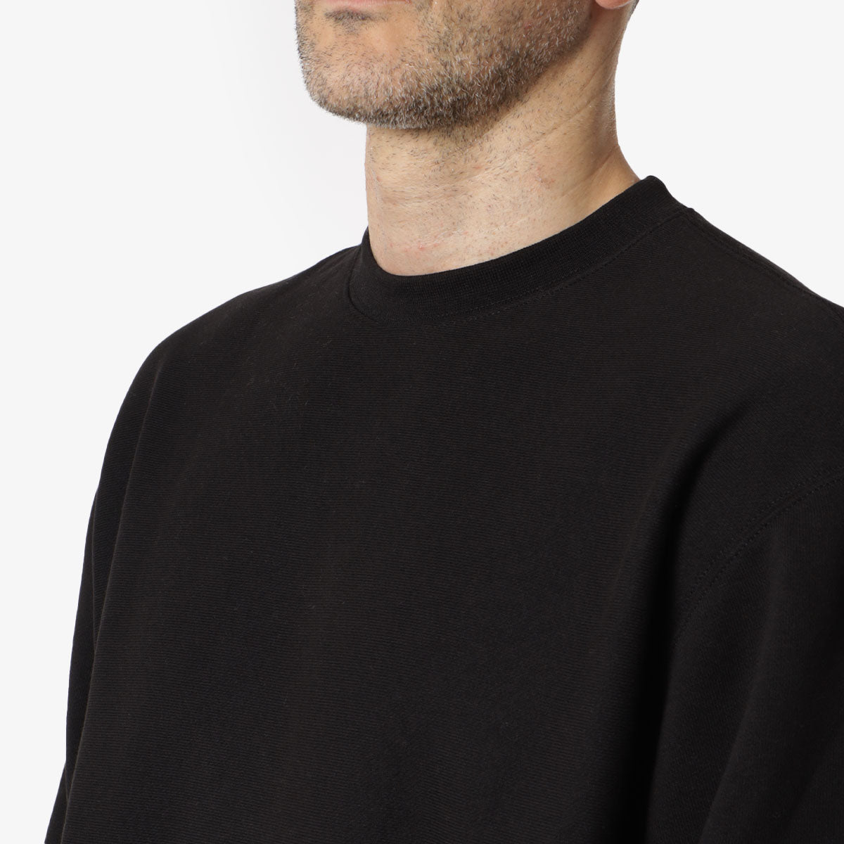 Champion Reverse Weave Crewneck Sweatshirt, Black, Detail Shot 2