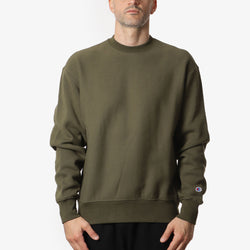 thumbnail Champion Reverse Weave Crewneck Sweatshirt, Dark Green, Detail Shot 1