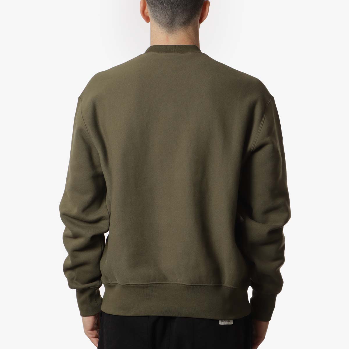 Champion Reverse Weave Crewneck Sweatshirt, Dark Green, Detail Shot 3