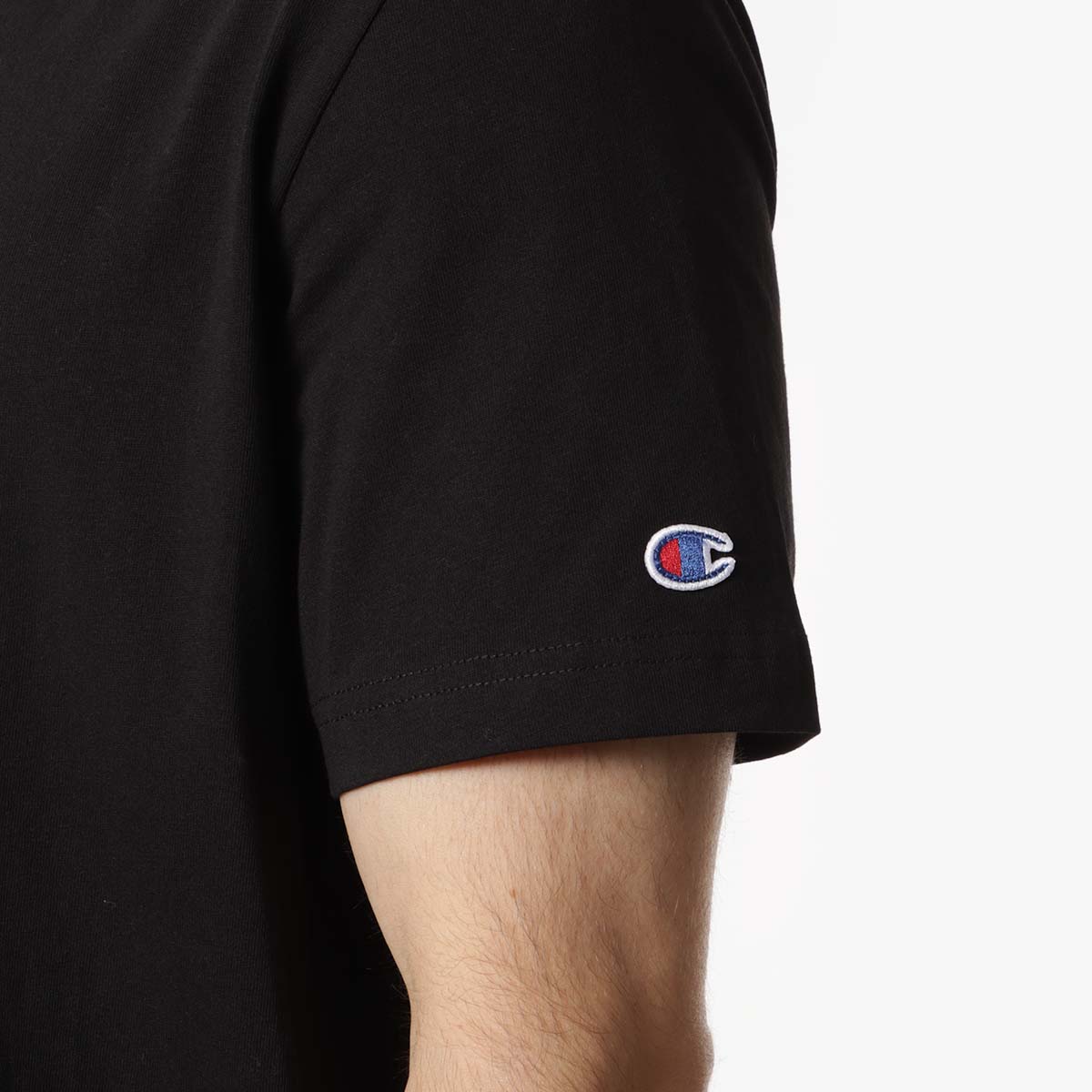 Champion Reverse Weave Crewneck T-Shirt, Black, Detail Shot 2