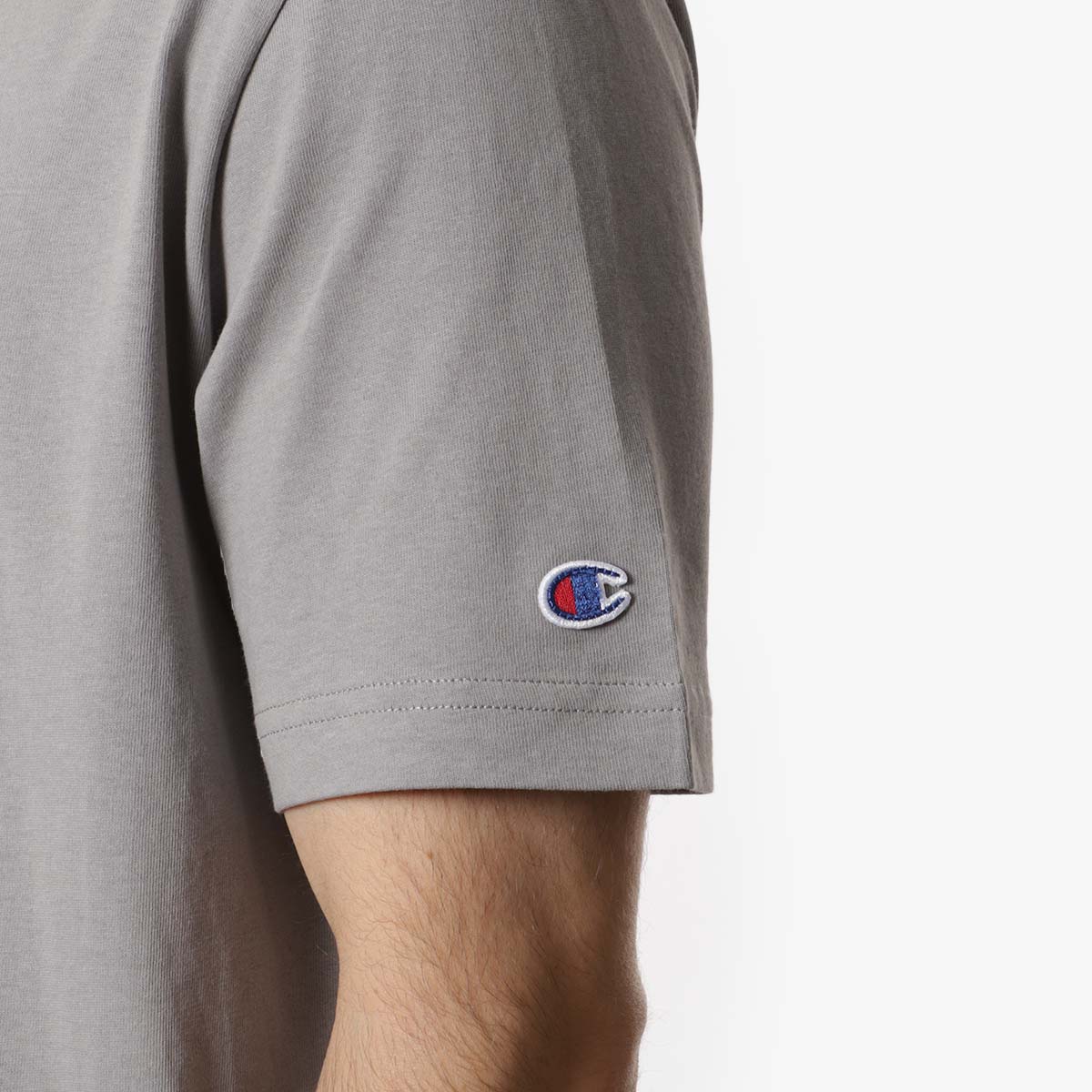 Champion Reverse Weave Crewneck T-Shirt, Dark Grey, Detail Shot 2