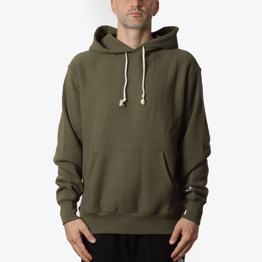 Champion Reverse Weave Hoodie, Dark Green, Detail Shot 1