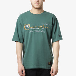 thumbnail Champion Reverse Weave Archive T-Shirt, Forest Green, Detail Shot 1