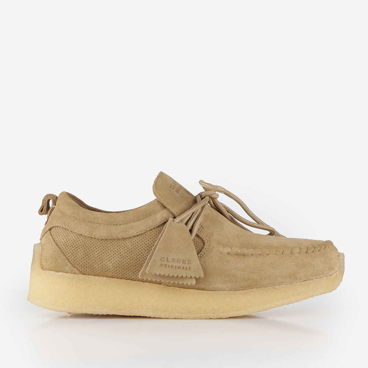 main Clarks Originals 8th Street By Ronnie Fieg Maycliffe Shoes, Dark Sand Suede, Detail Shot 1