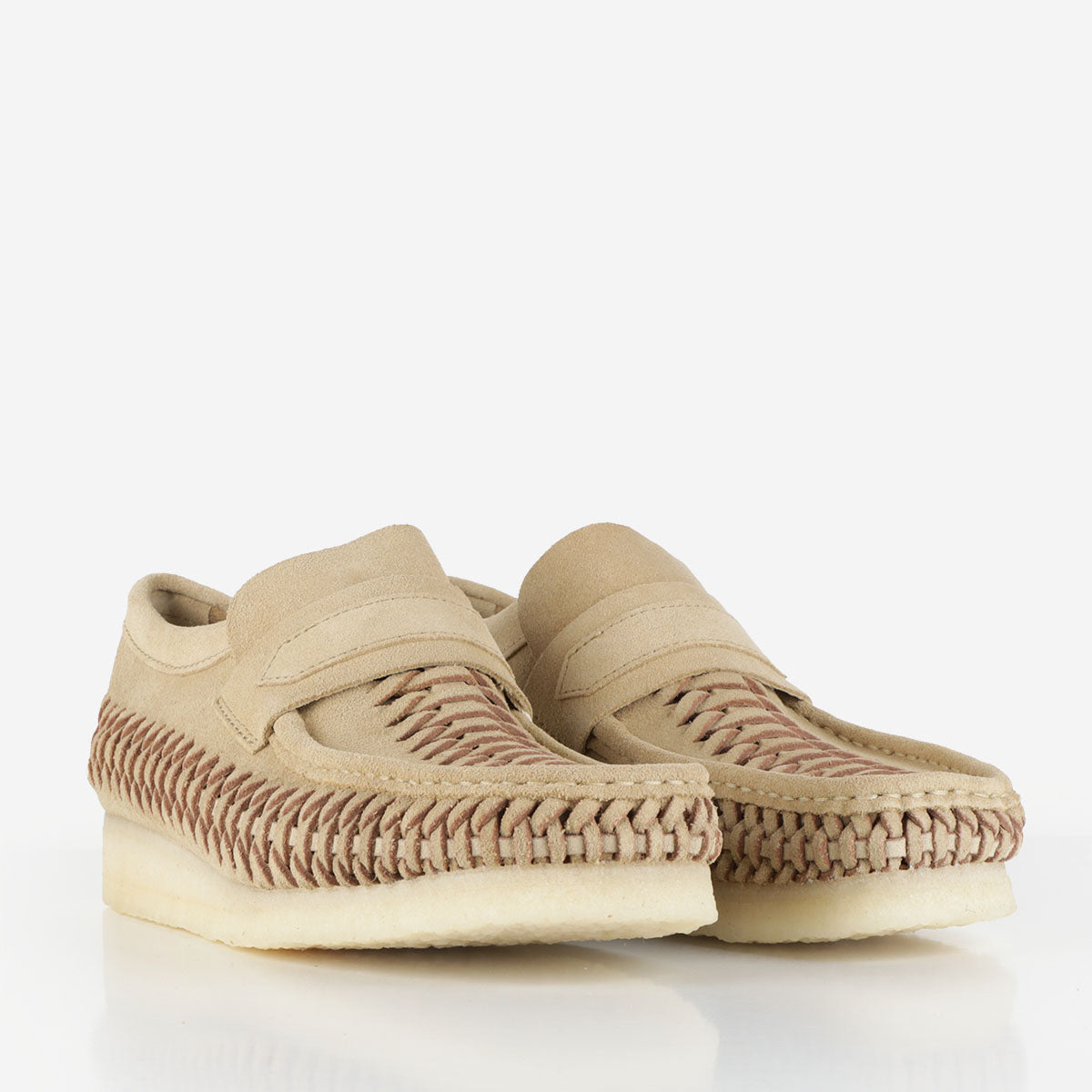 main Clarks Originals Wallabee Loafer Weave Shoes, Maple Suede, Detail Shot 2