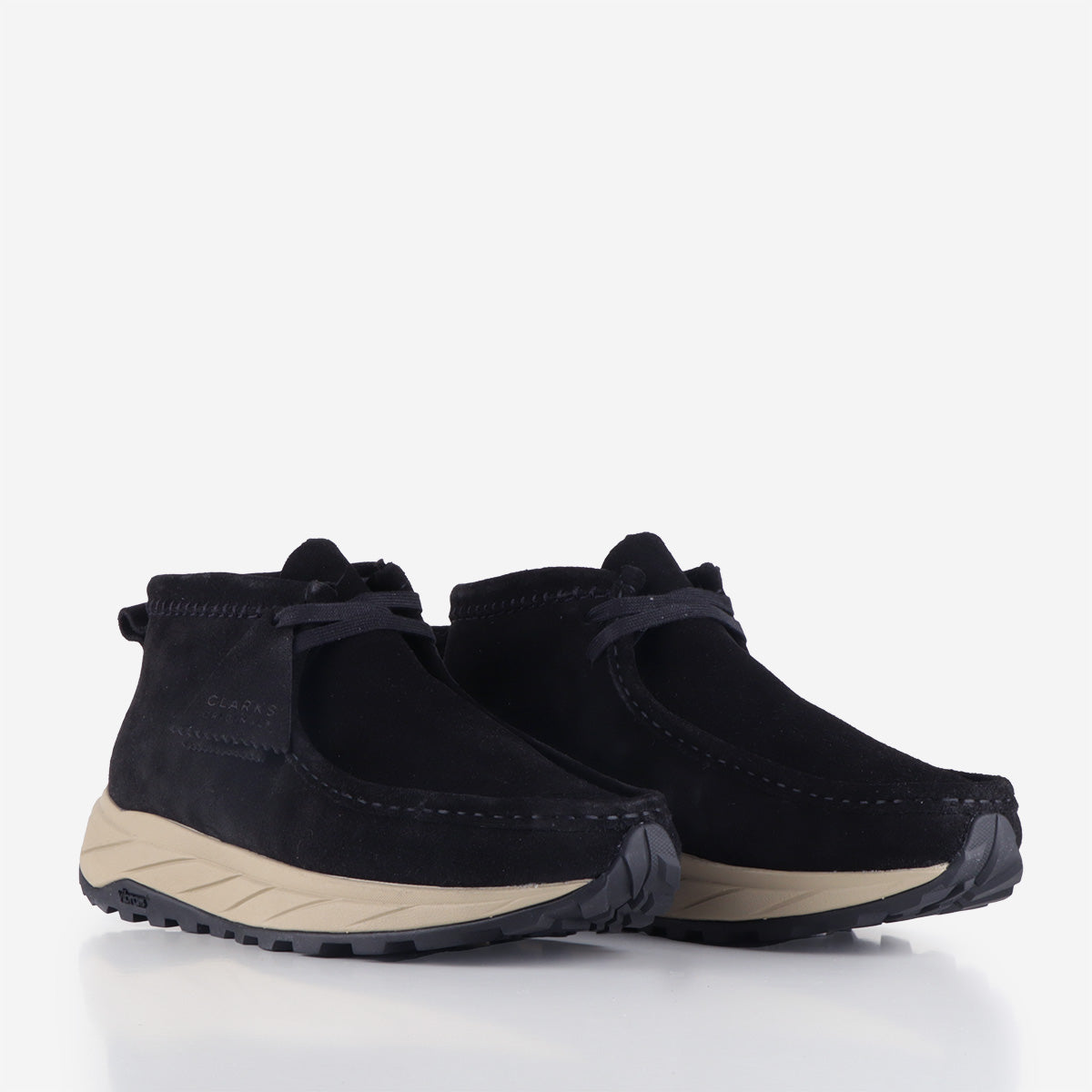 main Clarks Originals Wallabee Eden Shoes, Black Suede, Detail Shot 2