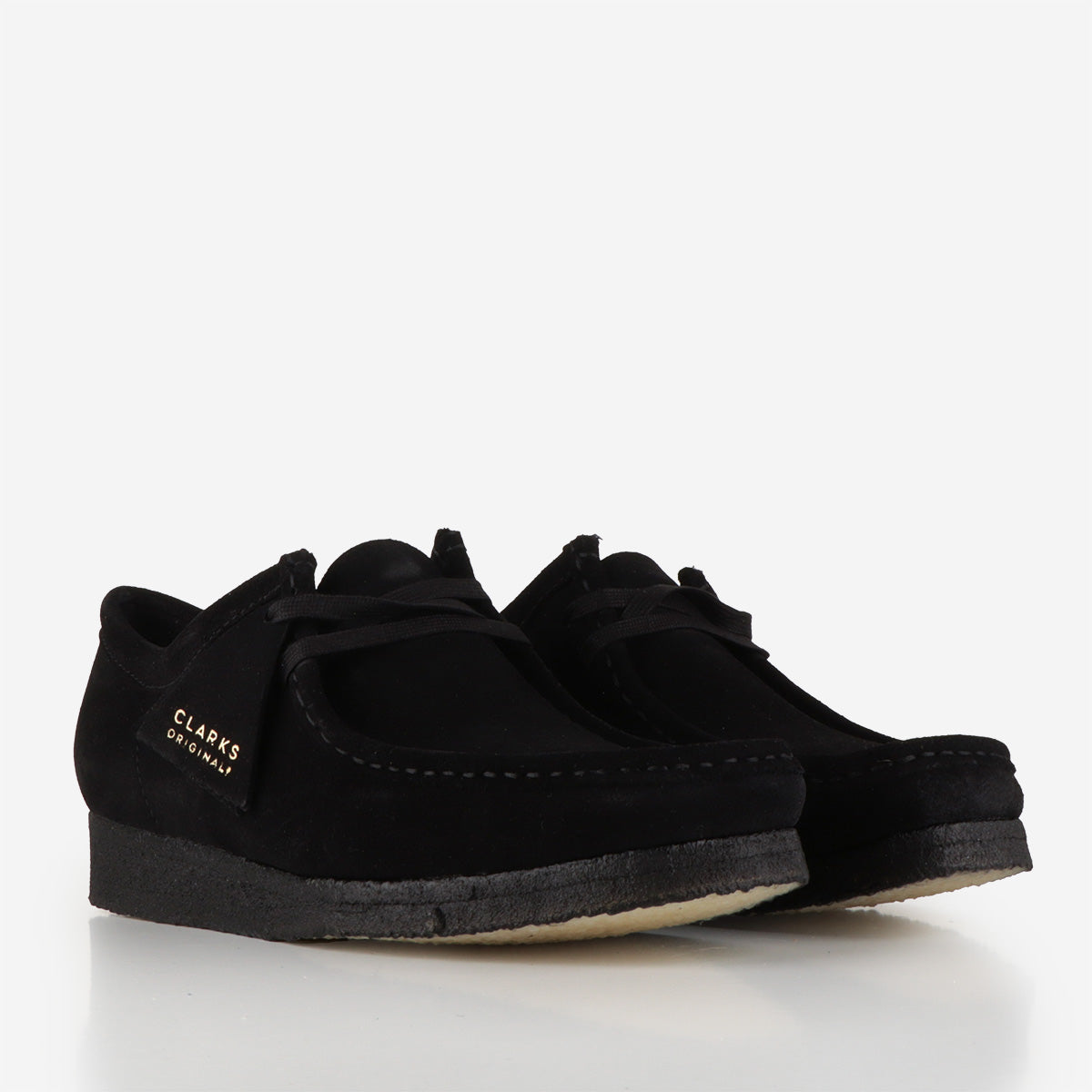 Black suede best sale wallabee clarks