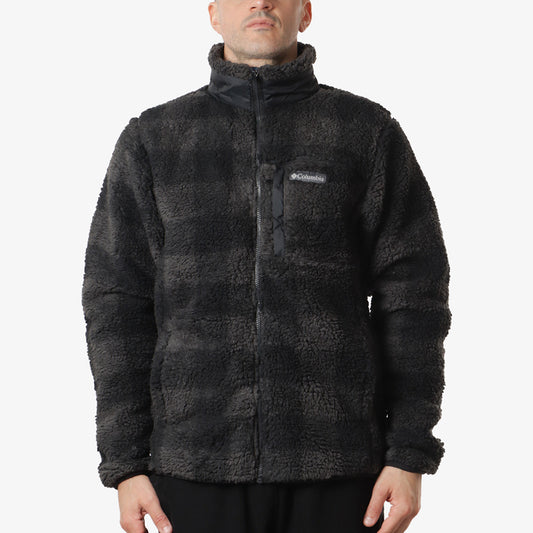 Columbia Winter Pass II Printed Fleece Jacket, Black Check, Detail Shot 1