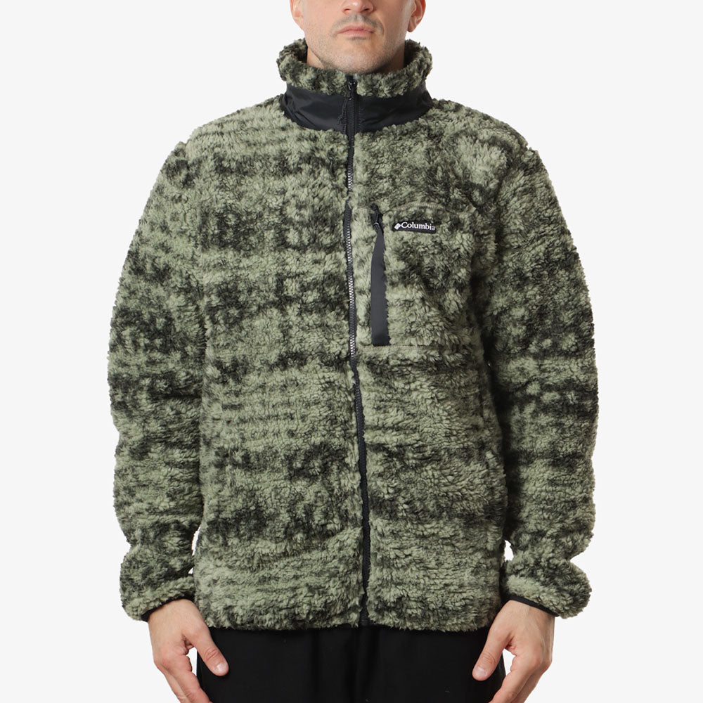 Columbia Winter Pass II Printed Fleece Jacket, Greenscape Stippled Stripe, Detail Shot 1