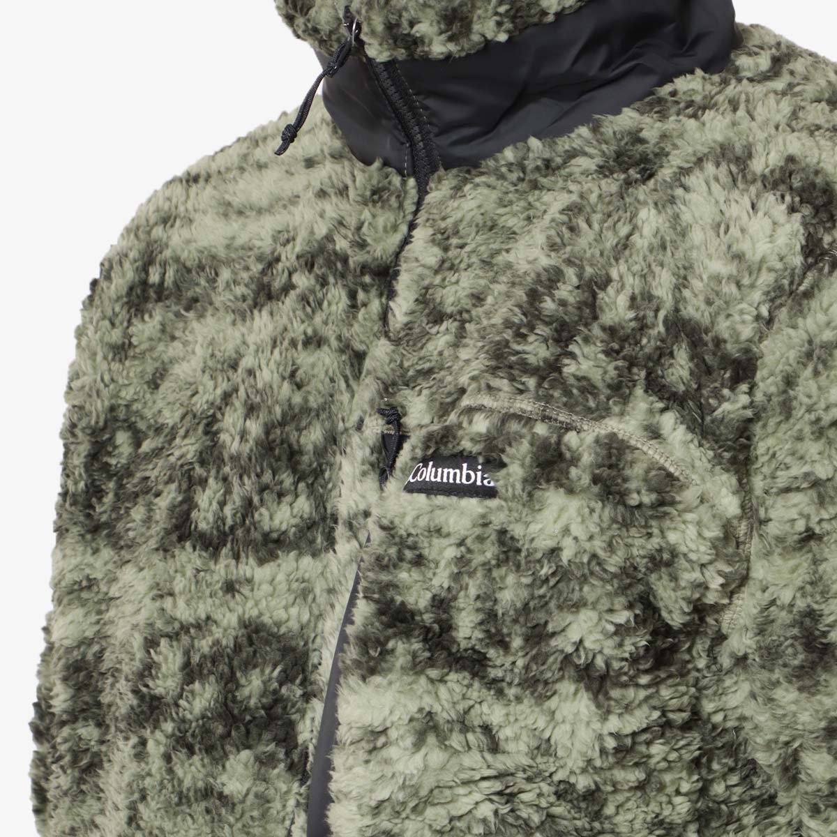 Columbia Winter Pass II Printed Fleece Jacket, Greenscape Stippled Stripe, Detail Shot 2