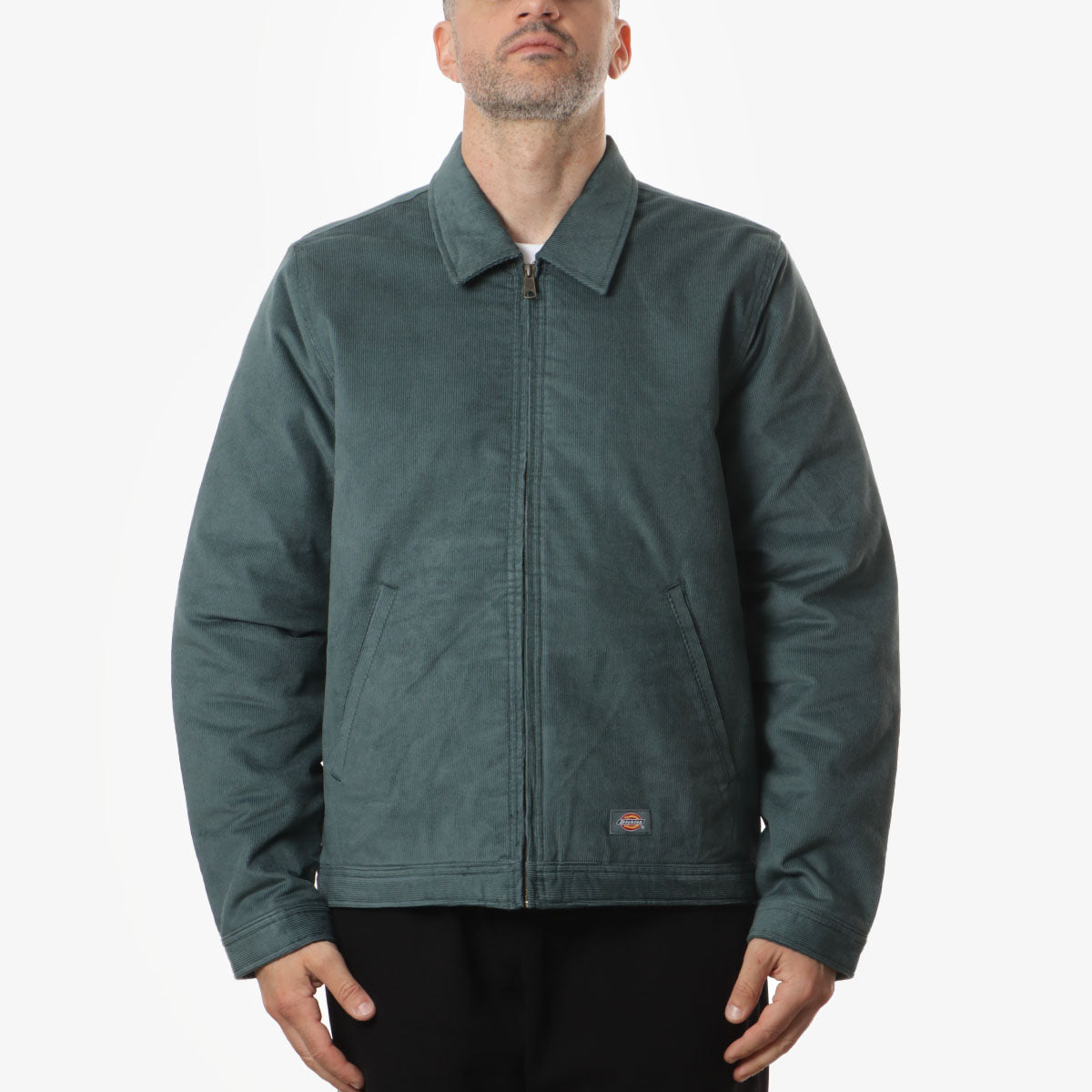 main Dickies Corduroy Eisenhower Jacket, Lincoln Green, Detail Shot 1