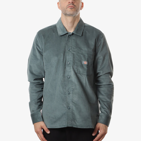 Dickies Corduroy Shirt, Lincoln Green, Detail Shot 1