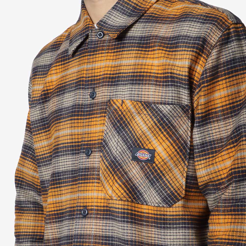 Dickies Forest Check Shirt, Inca Gold, Detail Shot 2