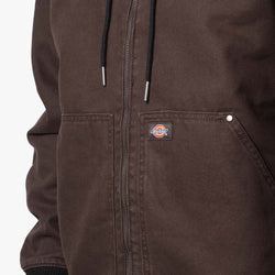 thumbnail Dickies Duck Canvas Hooded Jacket, Dark Brown, Detail Shot 2