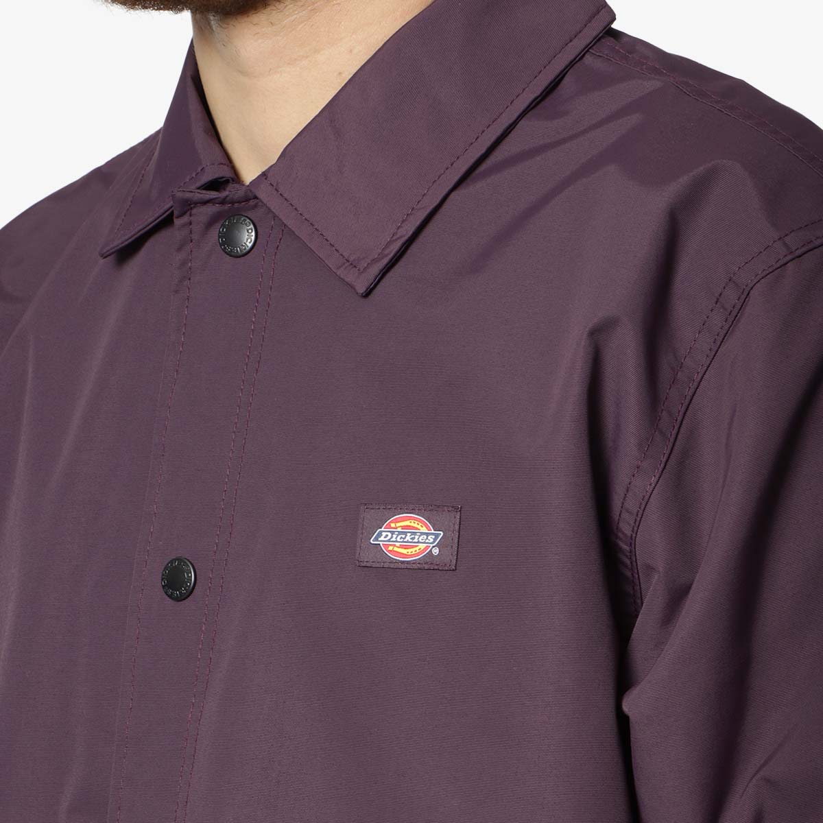 main Dickies Oakport Coach Jacket, Plum Perfect, Detail Shot 2