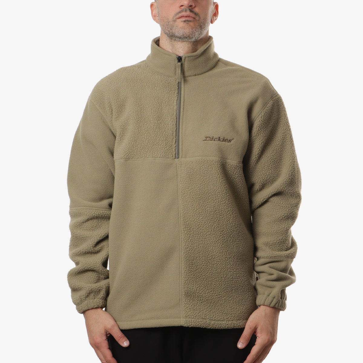 Dickies Pinesdale 1 4 Zip Fleece, Imperial Green, Detail Shot 1