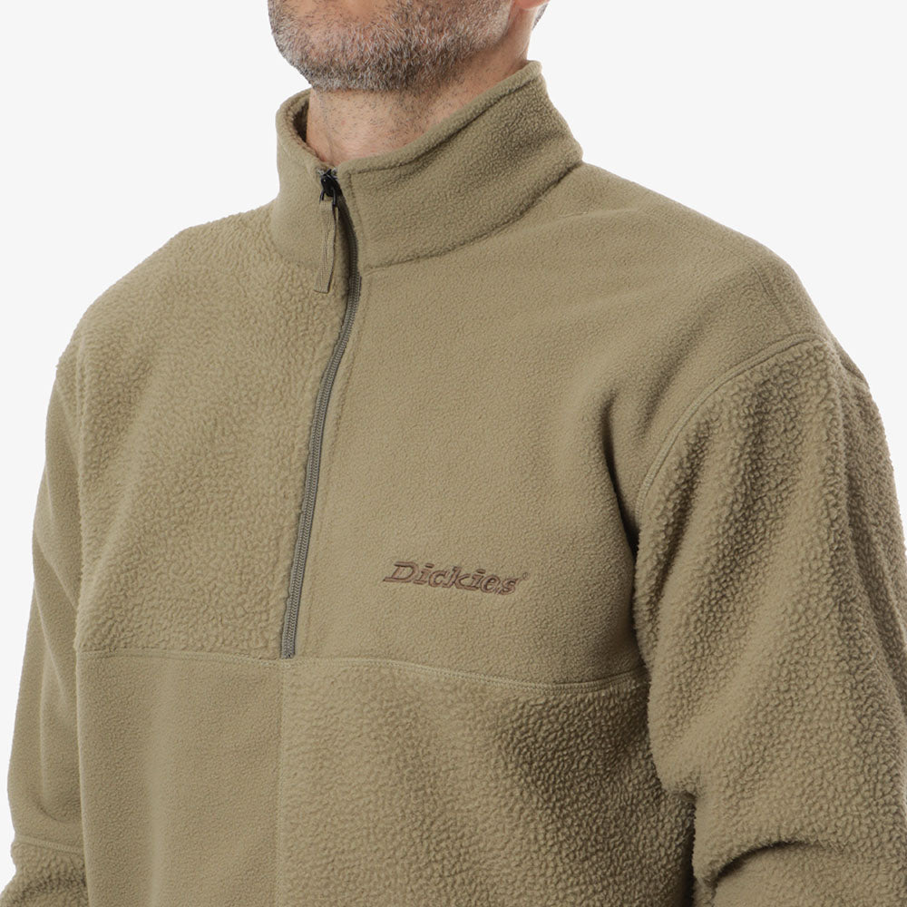 Dickies Pinesdale 1 4 Zip Fleece, Imperial Green, Detail Shot 2