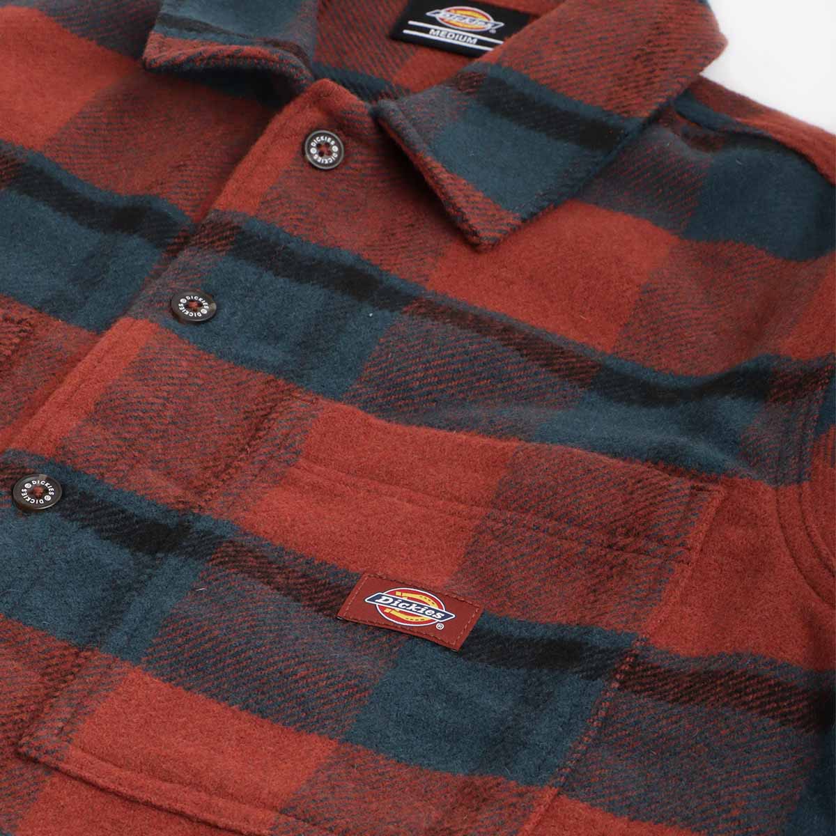 main Dickies Coaling Shirt, Coaling Check Dark, Detail Shot 2