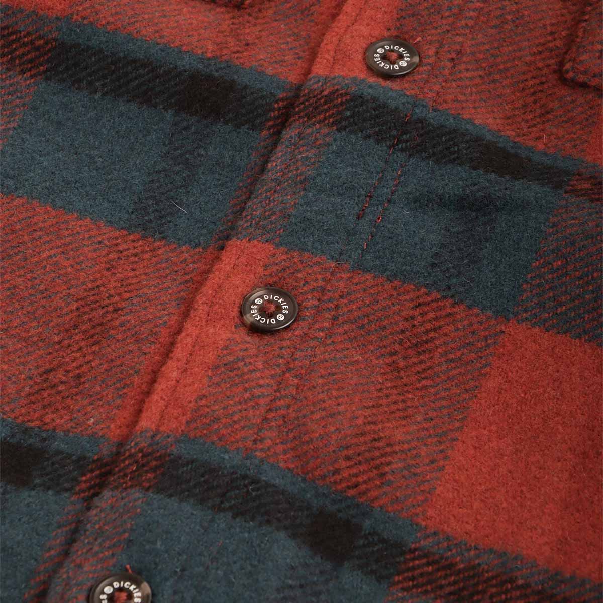 main Dickies Coaling Shirt, Coaling Check Dark, Detail Shot 3