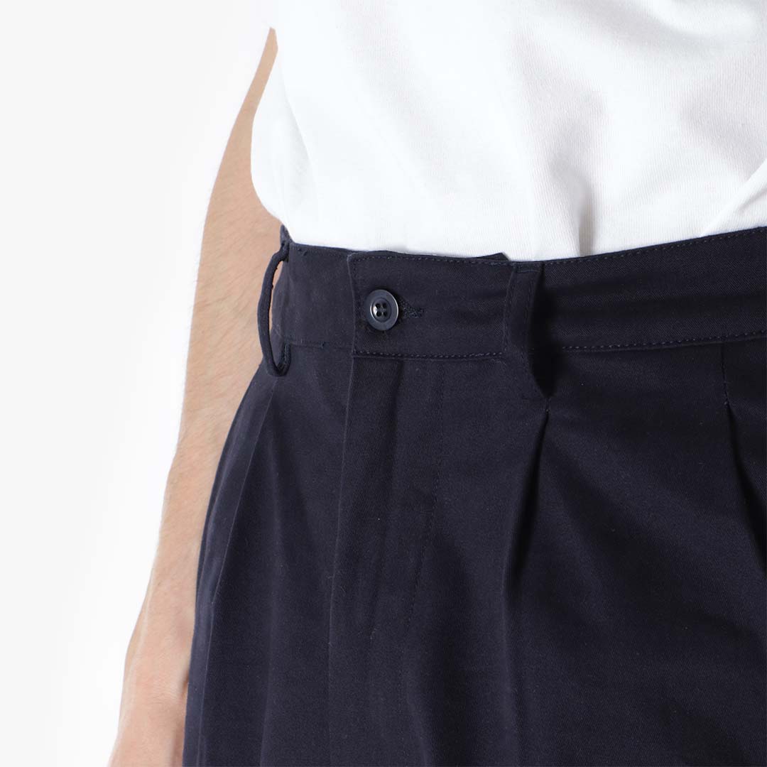 Dispatches Foreman Double Pleat Pant, Navy, Detail Shot 2