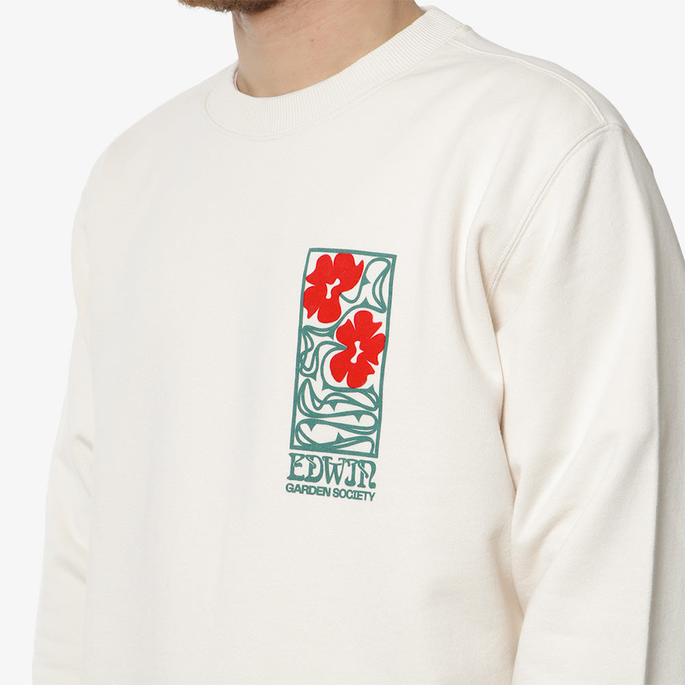 main Edwin Garden Society Sweatshirt, Whisper White, Detail Shot 2