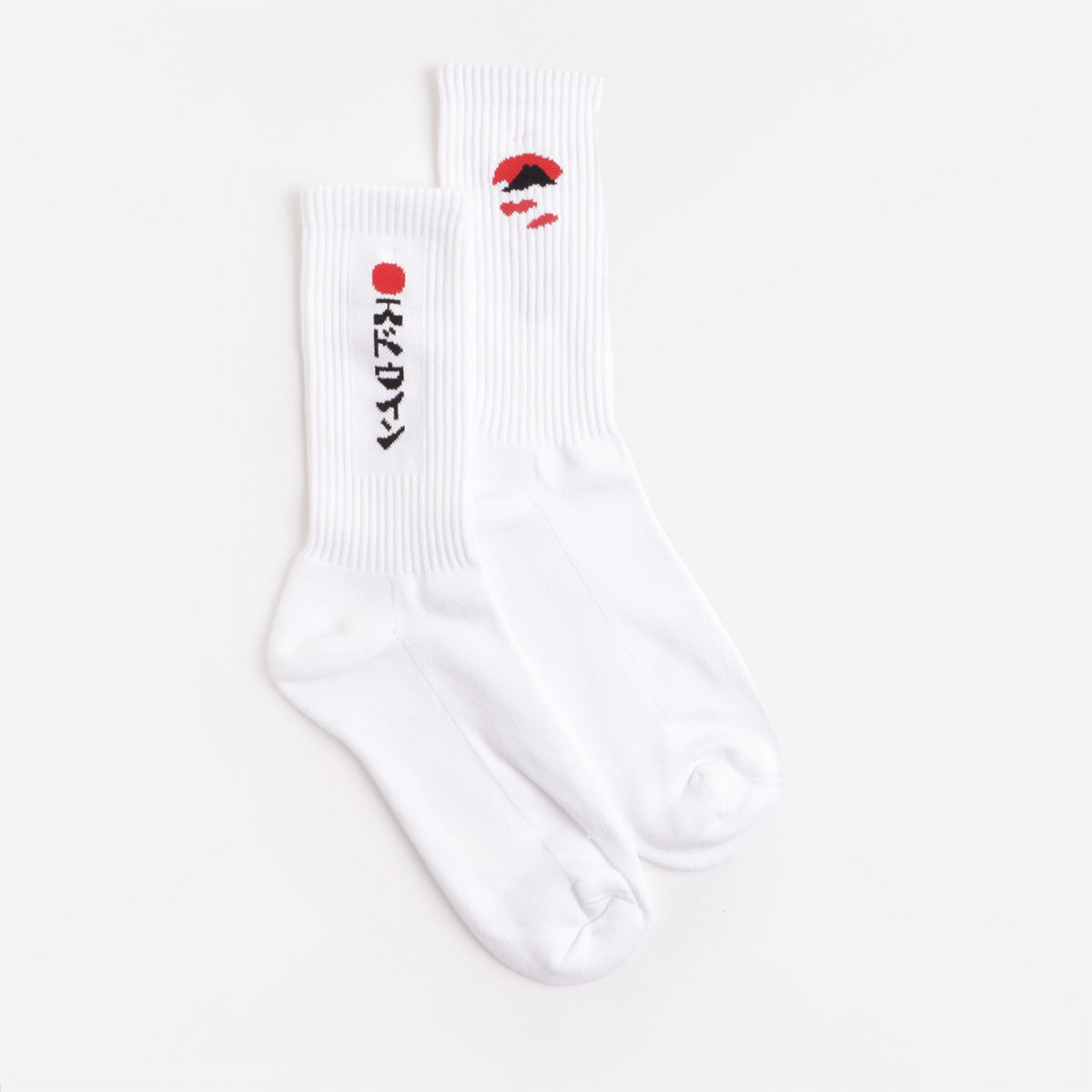 Edwin Kamifuji Socks, White, Detail Shot 1