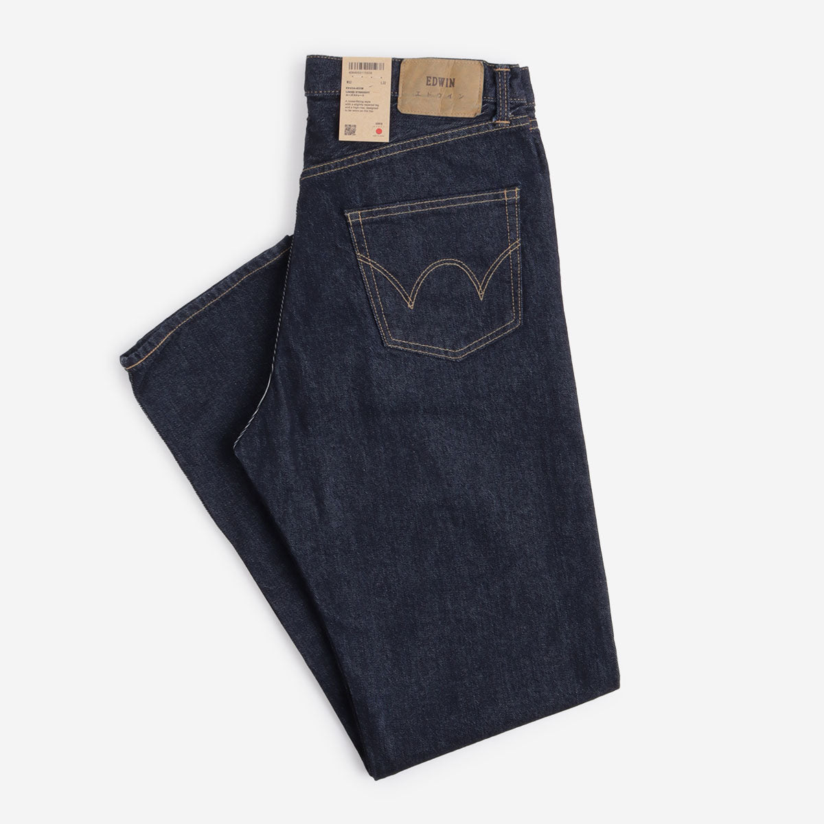 main Edwin Loose Straight Kaihara Yoshiko 12.5oz Left Hand Denim Jeans, Blue - Rinsed, Detail Shot 1