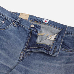 thumbnail Edwin Regular Tapered Kaihara Pure Indigo Stretch 13oz Denim Jeans, Blue - Light Used, Detail Shot 3