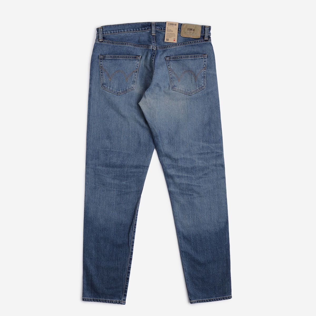 main Edwin Regular Tapered Kaihara Pure Indigo Stretch 13oz Denim Jeans, Blue - Light Used, Detail Shot 4