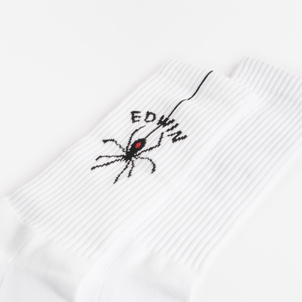 Edwin Spider Socks, White, Detail Shot 3