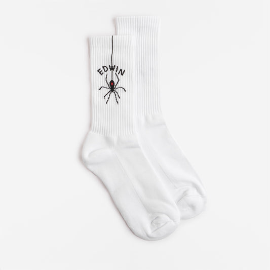 Edwin Spider Socks, White, Detail Shot 1