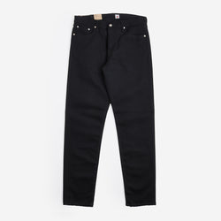 thumbnail Edwin Regular Tapered Kaihara Black x Black Stretch 12.5oz Denim Jeans, Black - Rinsed, Detail Shot 2