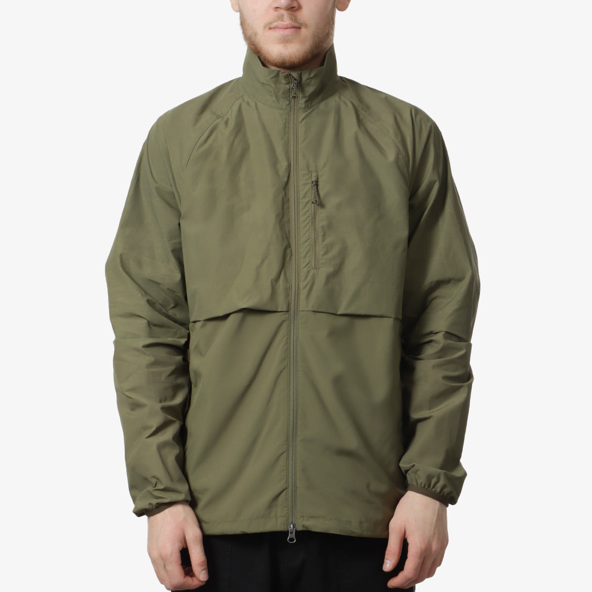 main Fjallraven HC Hybrid Wind Jacket, Green, Detail Shot 1