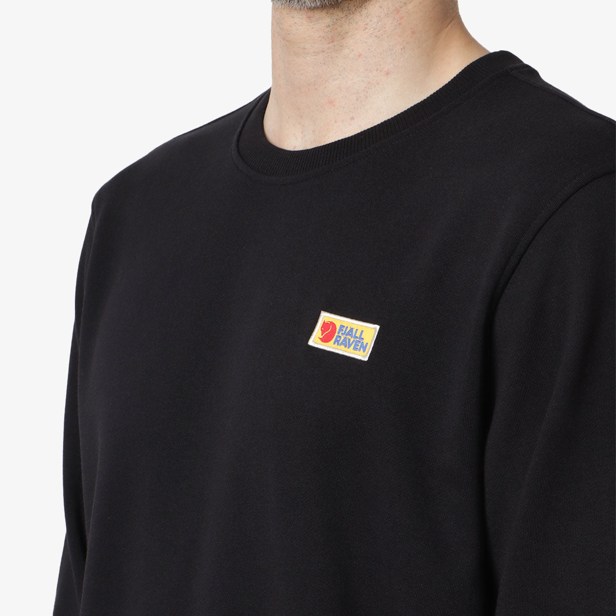 Fjallraven Vardag Crewneck Sweatshirt, Black, Detail Shot 2