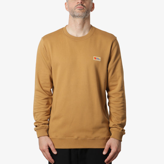 Fjallraven Vardag Crewneck Sweatshirt, Buckwheat Brown, Detail Shot 1